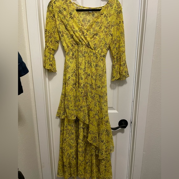 Yellow floral print maxi dress - Picture 1 of 2